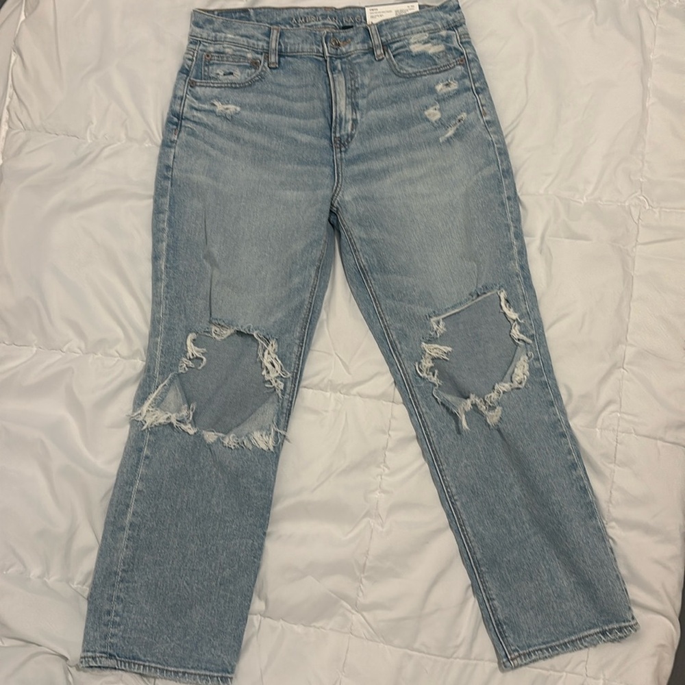 American Eagle Super High Rise Ankle Straight Jeans new with tag